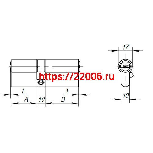 Цилиндровый Ajax (Аякс) механизм (AX200/80) AX2000Key80 (35+10+35) CP хром фото 3
