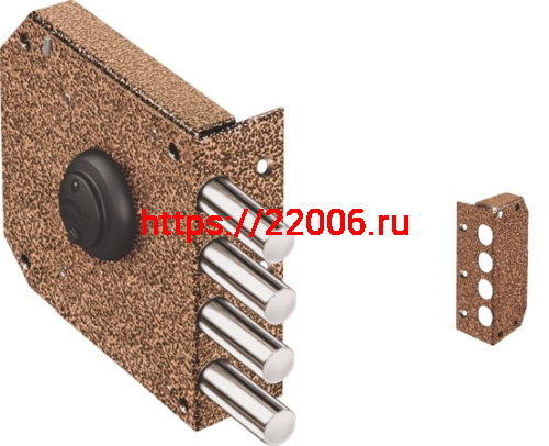 Замок Elbor (Эльбор) накладной сувальдный Базальт 1.05.51.КМА (медный антик), 5 кл. /20425/