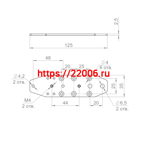 Монтажная пластина Armadillo (Армадилло) для SLD.Comfort-PRO.PROF/telescope mounting plate фото 2