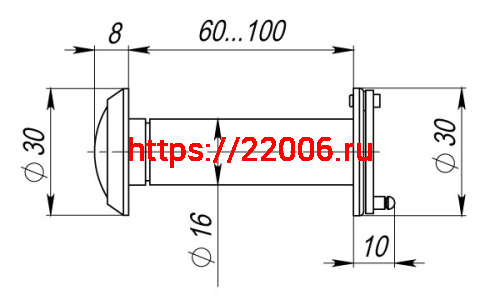 Глазок Armadillo (Армадилло) дверной, стеклянная оптика DV-PRO 3/100-60/BR (DVG3) SN мат. никель фото 3