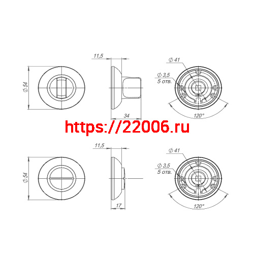 Ручка Ajax (Аякс) поворотная BK6.R.JR54 (BK6 JR) BL-24 черный фото 3