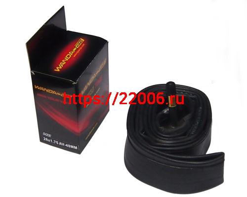 Велокамера 28" х 1.75 (1.1/2-1.5/8) (A/V 48mm) бутиловая, цвет.короб., а/вентиль,высокий золот WANDA