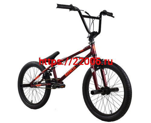 Велосипед 20" Stark'25 Madness BMX 3 (рама ст., клещ.торм., пеги) бордовый/оранжевый/черный