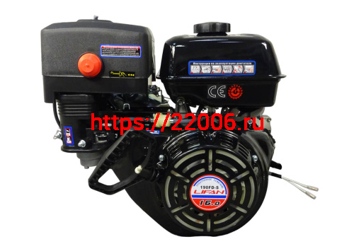 Двигатель LIFAN 16 л.с. 190FD-S (вал d25 мм) ЭЛ.СТАРТЕР, с катушкой освещения 12В 7А 84Вт