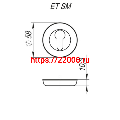 Накладка Fuaro (Фуаро) под цилиндр ET.R.SM58 (ET SM) GOLD-24 золото24К фото 3