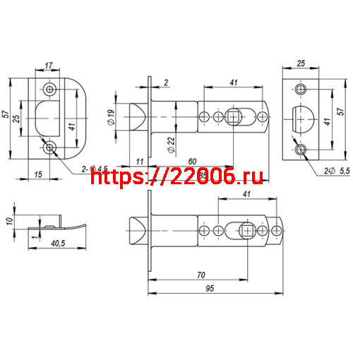 Ручка Ajax (Аякс) защелка DK610 AB-ET (6010 AB-E) (кл./фик.) бронза фото 3