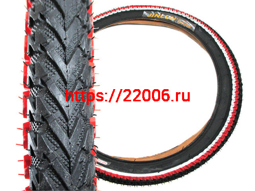 Велопокрышка 20*2.125 черная с цветной полосой