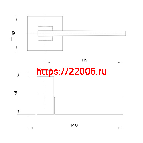 Ручка Ajax (Аякс) раздельная K.JS51.SENSA SN-3 матовый никель фото 3