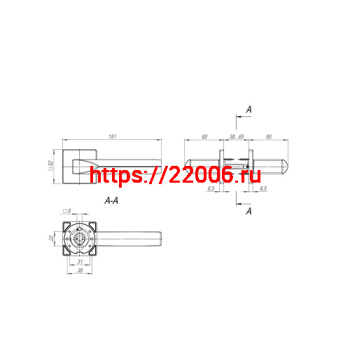 Ручка Fuaro (Фуаро) раздельная K.SL52.PRIZMA (PRIZMA SL) SSC-16 сатинированный хром фото 2