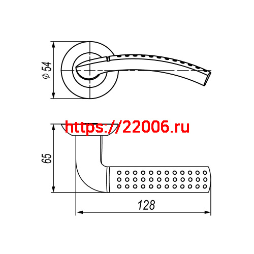 Ручка Ajax (Аякс) раздельная R.PR54.LEGENDA (LEGENDA PR) SN/CP-3 матовый никель/хром 140мм фото 2