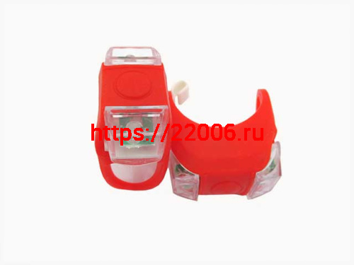 Фонарь 2 диода, 3 режима, силикон красный, с батарейками, HL-009, свет диода красный (2шт-компл) Фонарь 2 диода, 3 режима, силикон красный, с батарейками, HL-009, свет диода красный (2шт-компл)