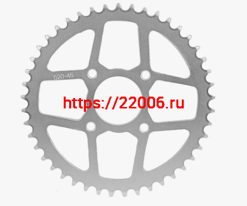 Звезда ведомая 520*45T, 4х90 D58 L65, KAYO K1, K2, T2 Звезда ведомая 520*45T, 4х90 D58 L65, KAYO K1, K2, T2