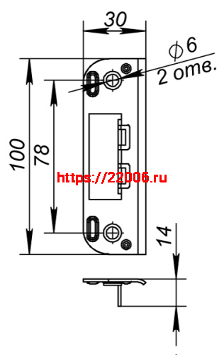 Ответная Fuaro (Фуаро) планка 045 ZN (цинк) фото 3 Ответная Fuaro (Фуаро) планка 045 ZN (цинк) фото 3