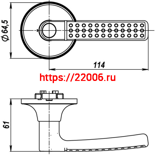 Ручка Punto (Пунто) защелка DK626 AC-BK (6026 AC-B) (фик.) медь фото 3