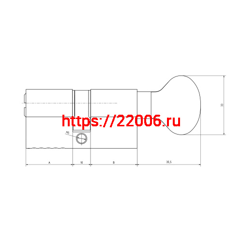 Цилиндровый механизм Kale kilit (Кале килит) с вертушкой 164 BM/75 (30+10+35) mm никель 5 кл. фото 5