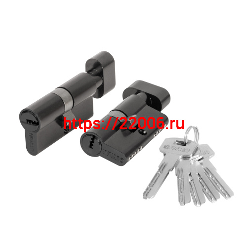 Цилиндровый Fuaro (Фуаро) механизм (200 ZM/90) 2000ZM Knob 90 (40+10+40) BL-24 черный 5Key с вертушкой