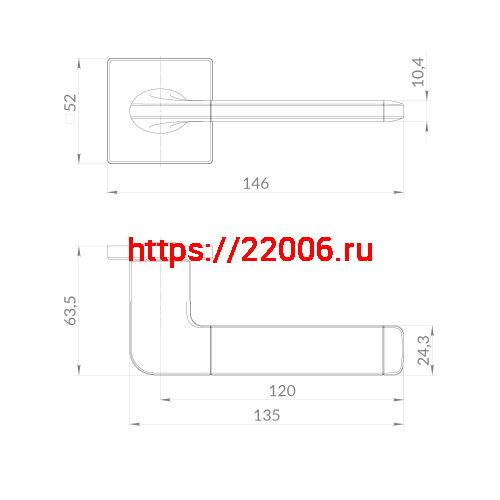 Ручка Punto (Пунто) раздельная K.EST.Q52.AVALON SK CP-8 хром фото 2