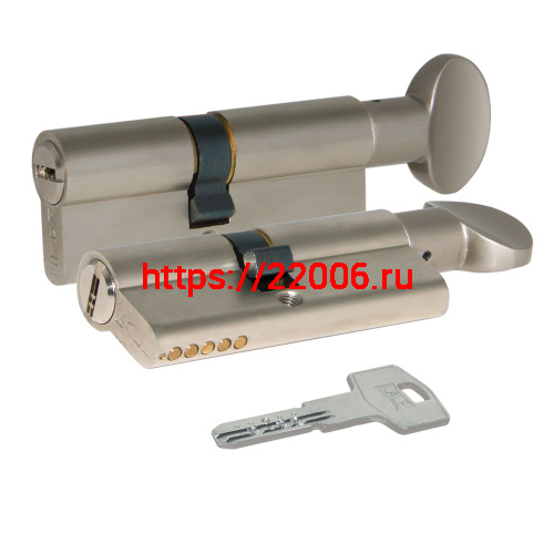 Цилиндровый механизм Kale kilit (Кале килит) с вертушкой 164 BM/100 (40+10+50) mm никель 5 кл.