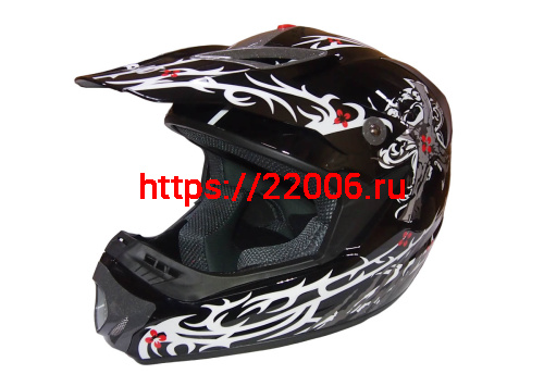 Шлем кроссовый "Safelead" HF-117 NEW черный (B04) размер M