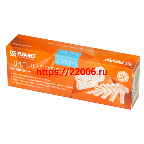 Цилиндровый Fuaro (Фуаро) механизм (200 ZM/100) 2000ZMKnob100(45+10+45) CP хром 5Key с вертушкой фото 2