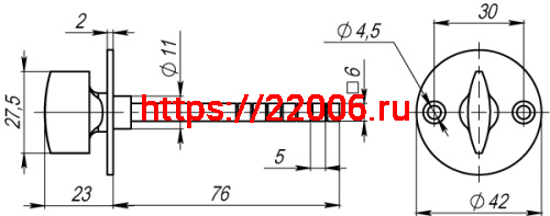 Ручка Armadillo (Армадилло) поворотная SB-30/6-GP-2 (золото) фото 2