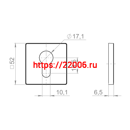 Накладка Fuaro (Фуаро) на цилиндр ET.K.ZL52 SSG-39 сатинированное золото фото 3