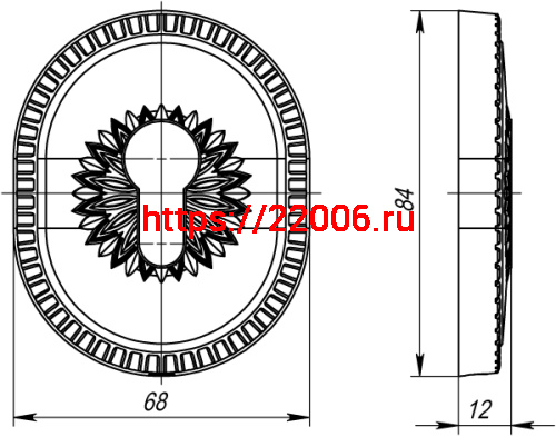 Накладка Armadillo (Армадилло) на цилиндр ESC.C.CL/OV (ET-DEC CL) ABL-18 темная медь фото 3