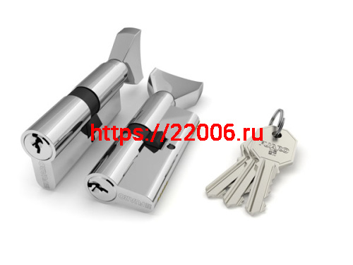 Цилиндровый механизм Fuaro (Фуаро) с вертушкой 100 CM 80 mm (30+10+40) CP хром