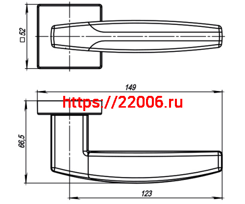 Ручка Armadillo (Армадилло) раздельная K.USQ52.ARC (ARC USQ2) SN/CP-3 матовый никель/хром фото 4