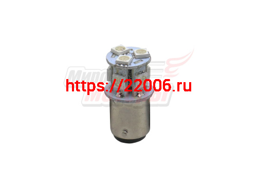 Лампа 12 В BA15D, 8 светодиодов 5050SMD, зелёная