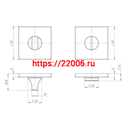 Ручка Punto (Пунто) поворотная BK6.K.ARC.Q52 (BK6 ARC) GR-23 графит фото 3