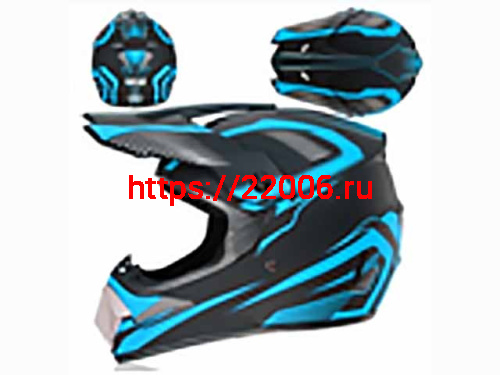 Мотошлем VIRTUE MD-905 Кросс черно-синий матовый (S)