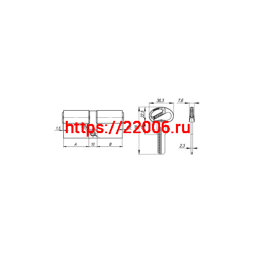 Цилиндровый Fuaro (Фуаро) механизм (D-PRO500/70) D-PRO5000Key70(30+10+30) BL черный 5Key фото 2