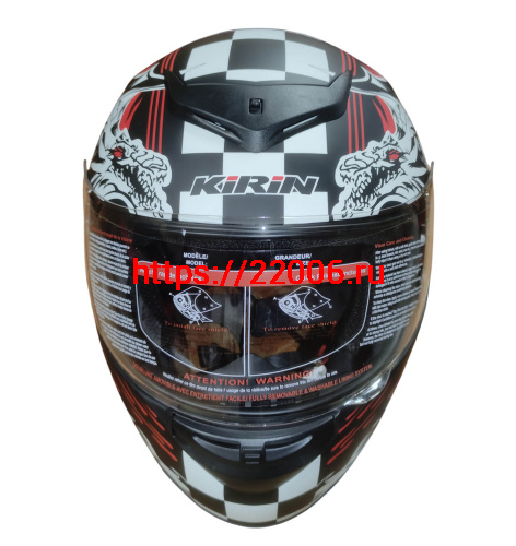 Шлем интеграл KIRIN K-22, черный, черн-крас матовый, черн-крас, размер M фото 5