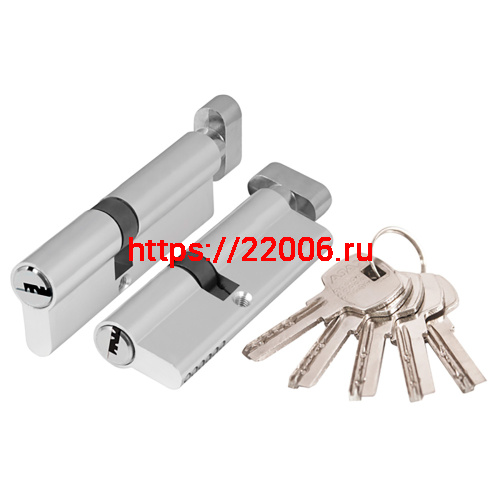 Цилиндровый Ajax (Аякс) механизм (AX202/110) AX2002Knob110 (50+10+50) CP хром с вертушкой