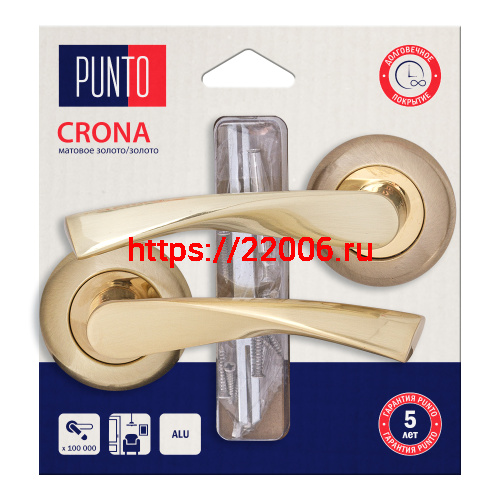 Ручка Punto (Пунто) раздельная LM/A R.TL54.CRONA/HD SG/GP-4 матовое золото/золото