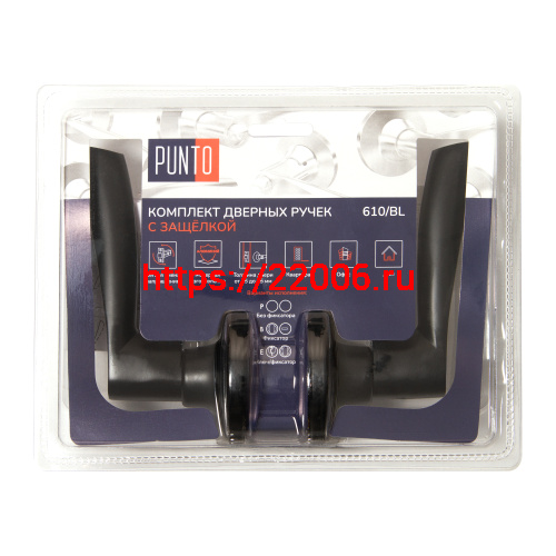Ручка Punto (Пунто) защелка DK610/BL BL-PS (без фик.) черный