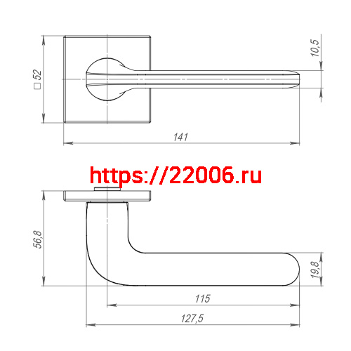 Ручка Punto (Пунто) раздельная K.ARC.Q52.ASPECT BL-24 черный фото 2