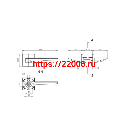 Ручка Fuaro (Фуаро) раздельная K.SL52.PHANTOM (PHANTOM SL) GR-23 графит фото 2
