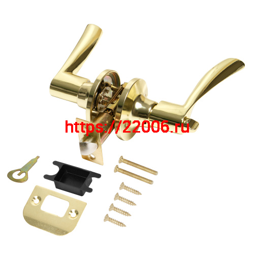 Ручка Punto (Пунто) защелка DK610/BL PB-BK (фик.) золото фото 2