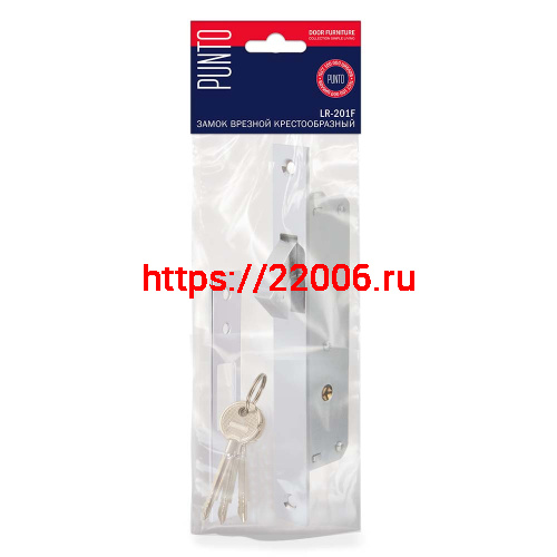 Замок Punto (Пунто) врезной крестообразный узкопрофильный METLR-201F (LR-201F) 3key CP хром фото 2