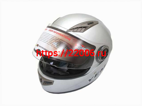 Мотошлем YM-827 серебряный (L)