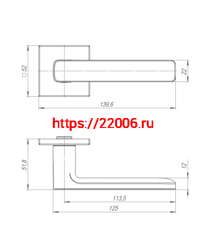 Ручка Punto (Пунто) раздельная K.ARC.Q52.VIVA CP-8 хром ТРОСИК фото 4