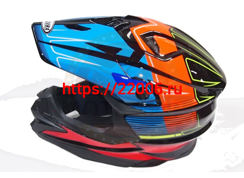Шлем кроссовый COBRA JK803, черн-сине-оранж.,черн-бел.с крас., черн-сер с бел., раз-ры XL (уп.6 шт) фото 3