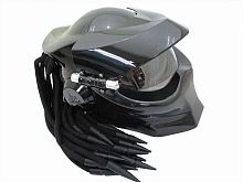 Мотошлем хищник черный (L)