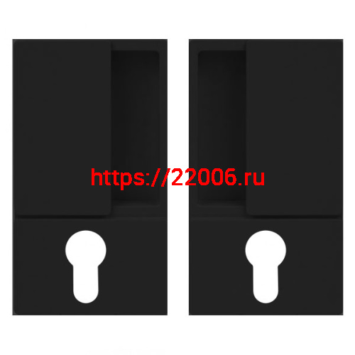 B30003.01.93 AGB (АГБ) Ручка WAVE под цилиндр (черный), для раздвижных дверей