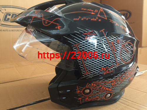 Шлем открытый 3/4 COBRA JK521, белый с серым(3), черный с графикой(2), размеры L фото 3