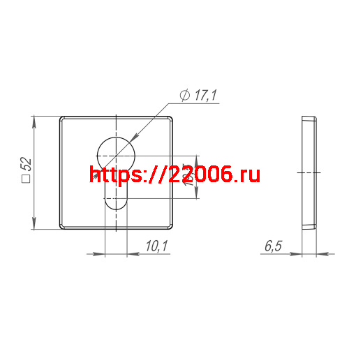 Накладка Fuaro (Фуаро) под цилиндр ET.K.SL52 (ET SL) CP-8 хром фото 3