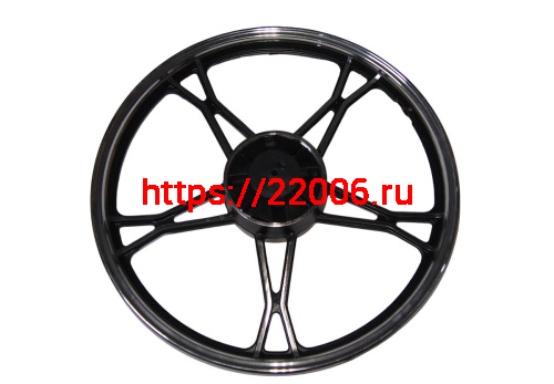 Обод 17" задний литой, барабан. тормоз 1,4-17  Альфа, RUBIKON (стандарт черный) (НАБОР) фото 2