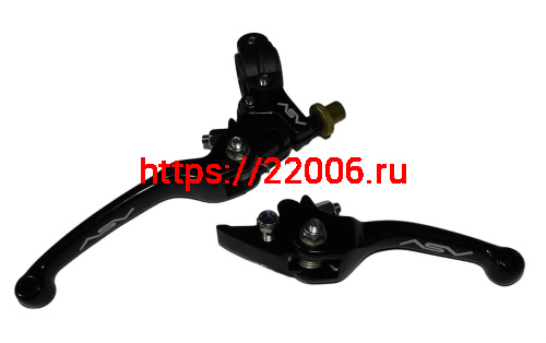 Рычаг тормоза и сцепления алюминиевый (складной) черный (ПАРА) фото 2